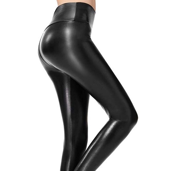 NWOT Ginsay High Waisted Faux Leather Leggings - Picture 3 of 6